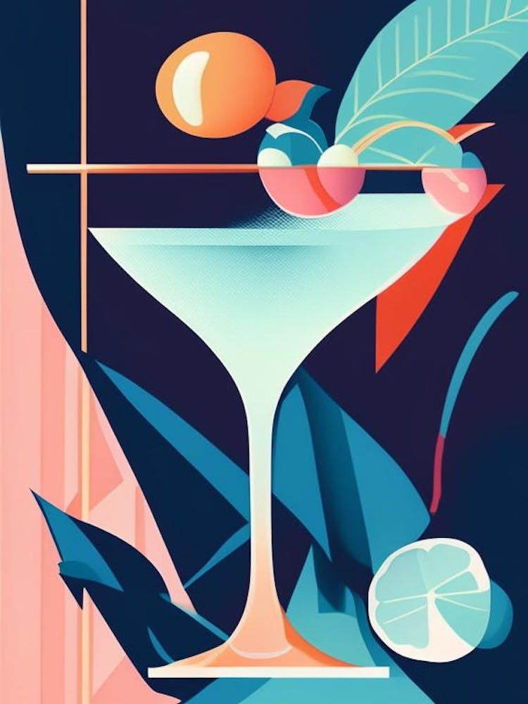 French Pearl Pop Matisse Cocktail Poster