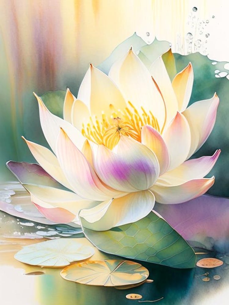 Giant Lotus Storybook Watercolour 1