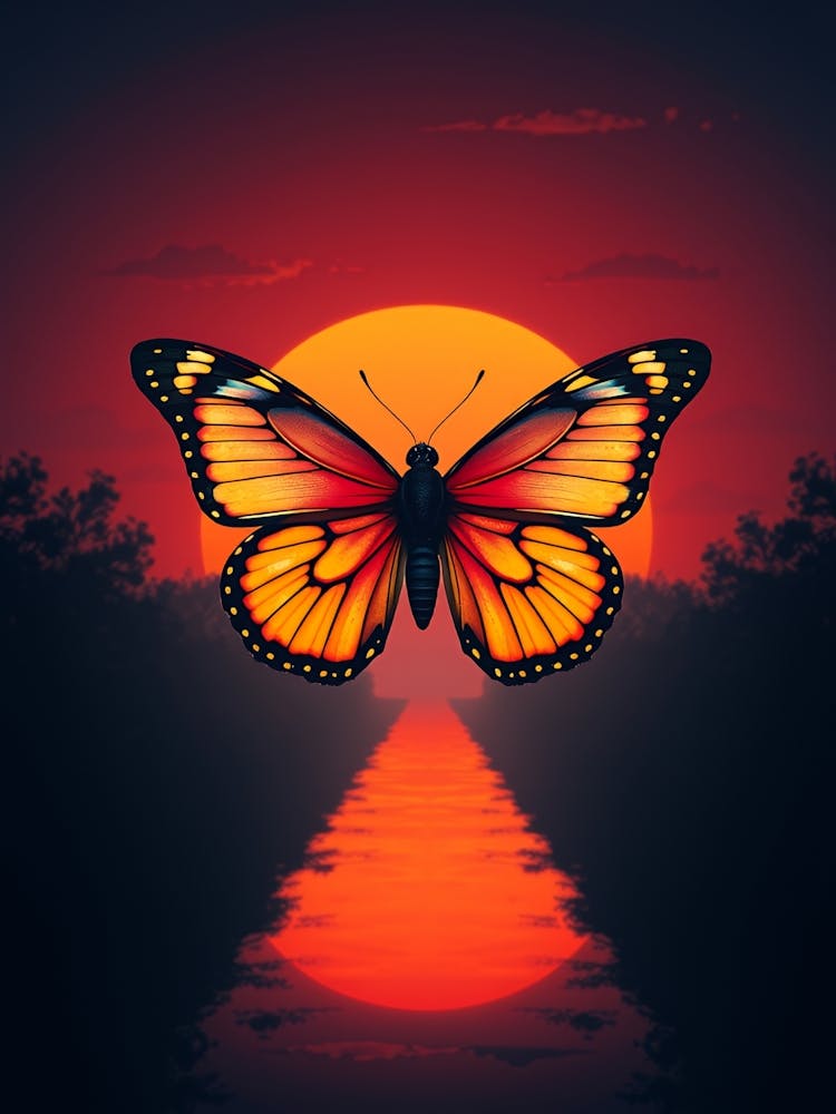 Butterfly At Sunset 2