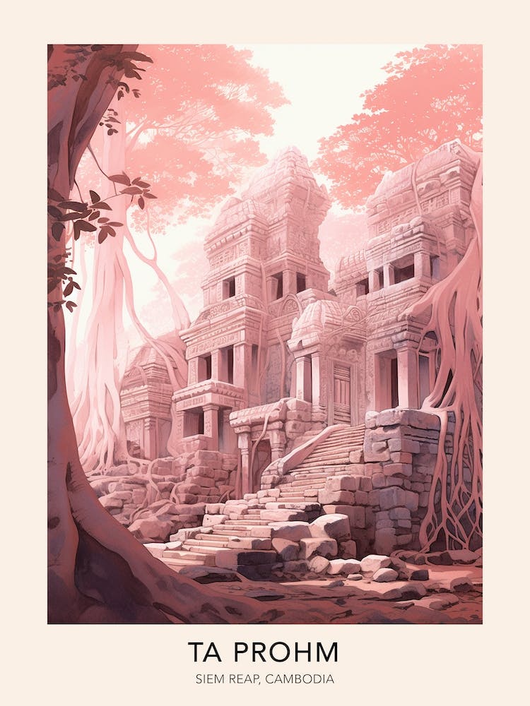 The Ta Prohm Siem Reap Cambodia Travel Poster