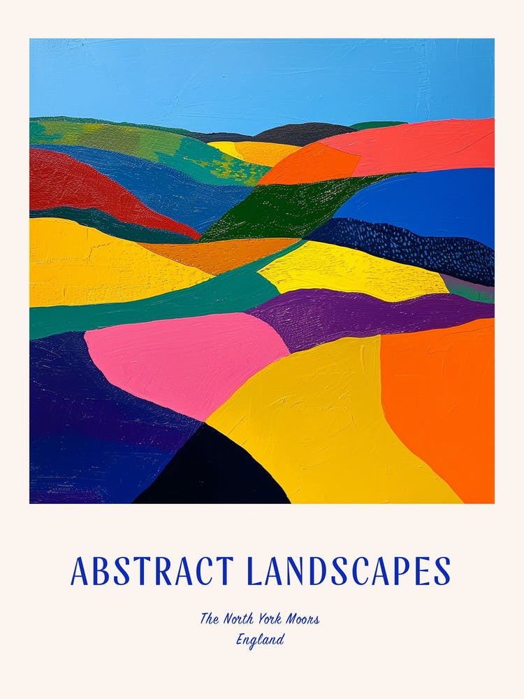 Colourful Abstract The North York Moors England 4 Poster Blue