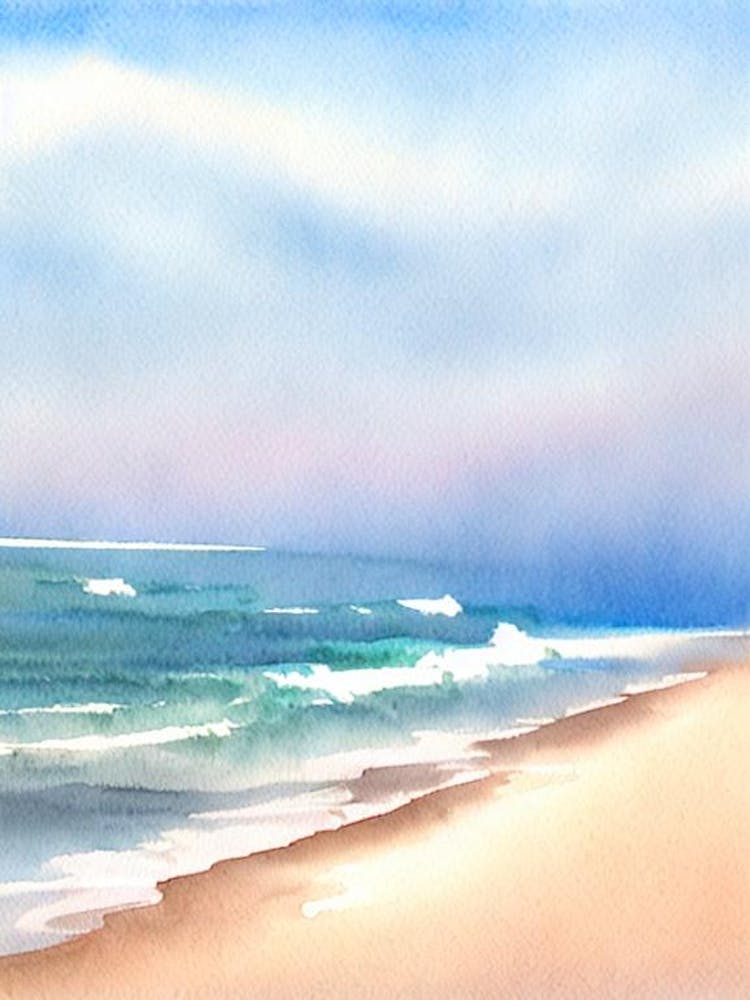 Santa Monica Beach 2, Los Angeles, California Watercolour