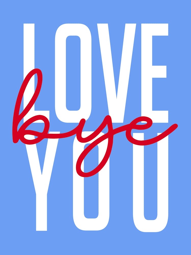 Love You Bye Red and Blue