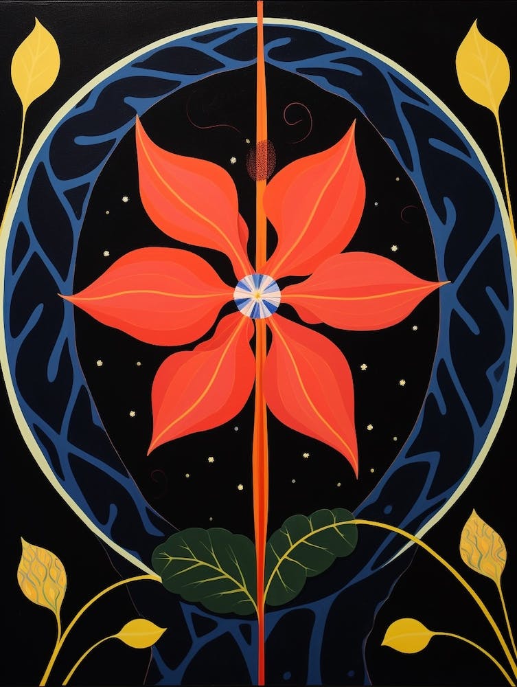 Gloriosa Lily 4 Hilma Af Klint Inspired Flower Illustration