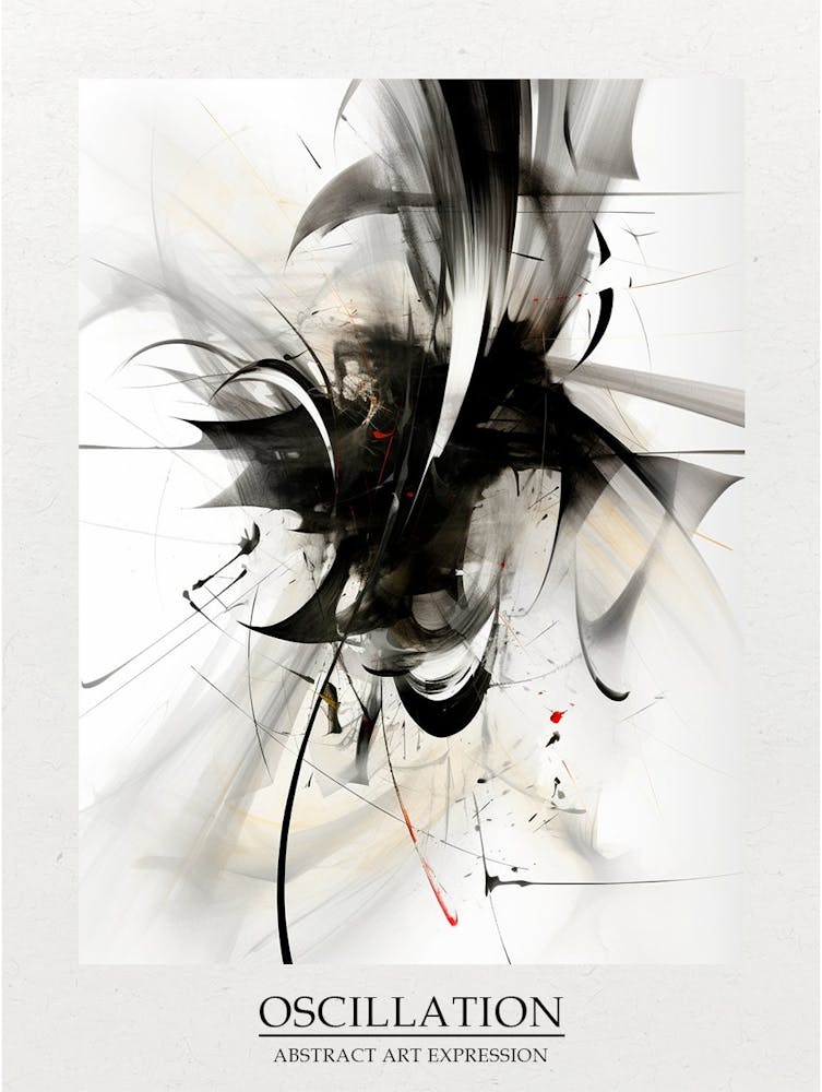 Oscillation Abstract Black And White 5 Poster