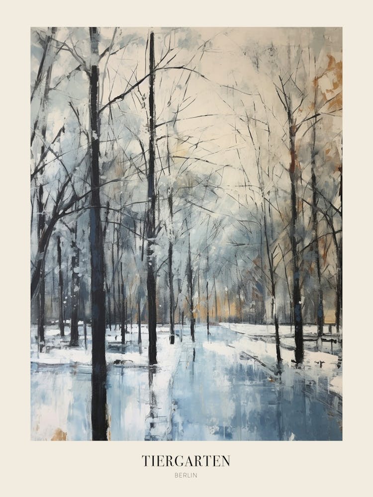 Winter City Park Poster Tiergarten Berlin 2