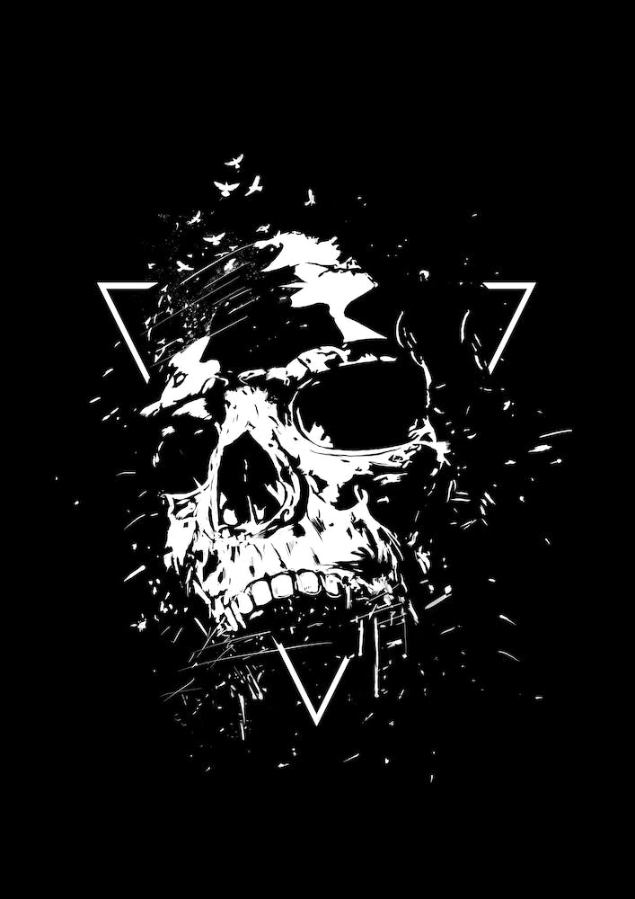 Skull X Black And White