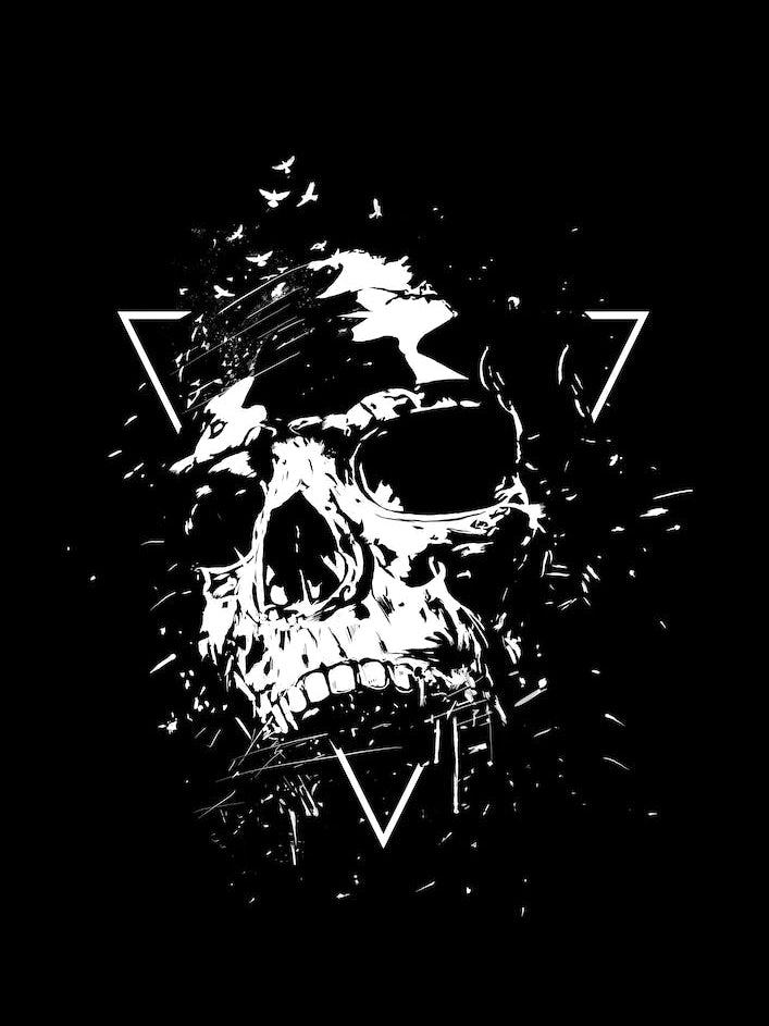 Skull X Black And White