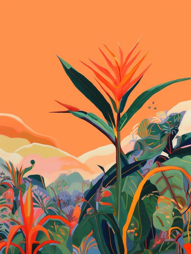 Boho Plant Painting Bird Of Paradise 1