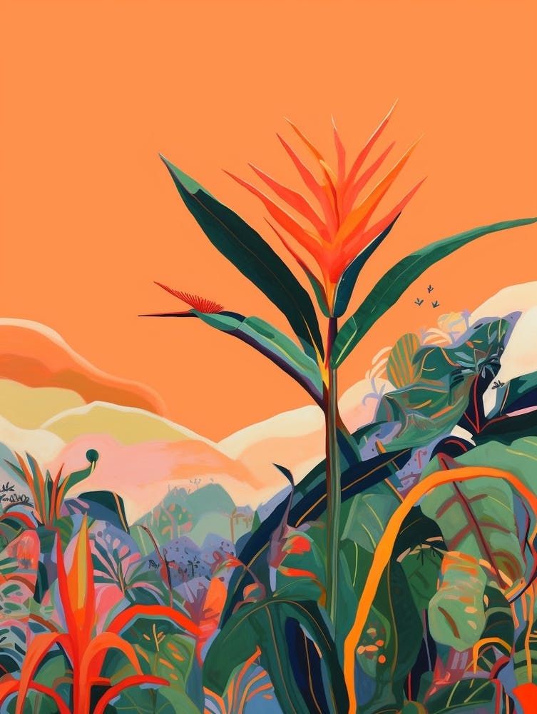 Boho Plant Painting Bird Of Paradise 1