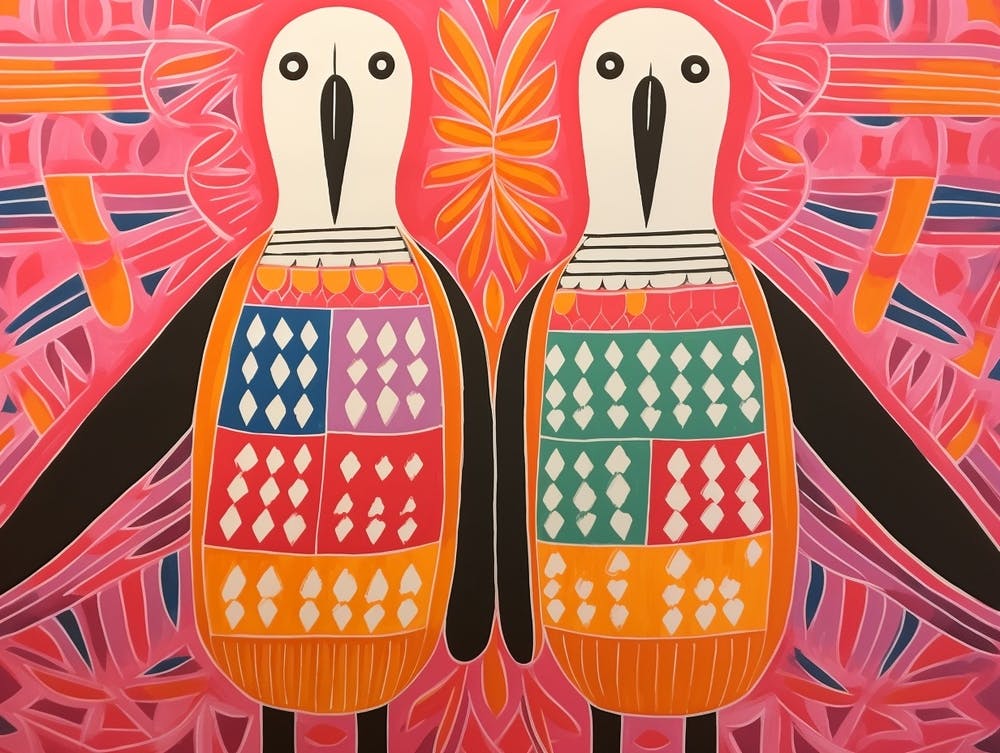 Albatross 2 Folk Style Animal Illustration