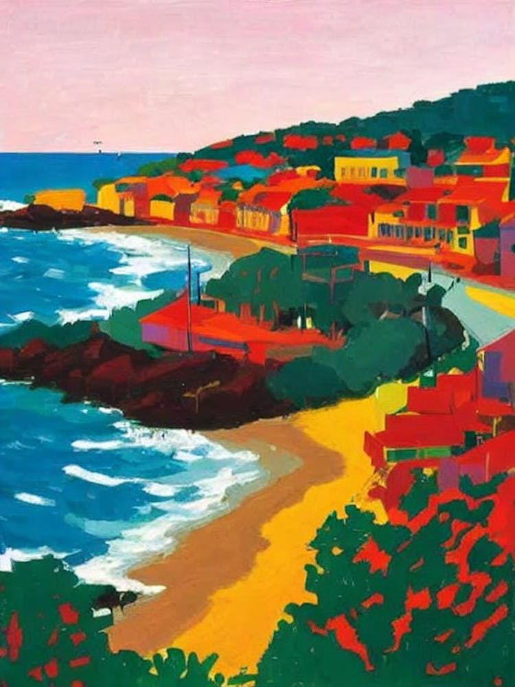 Plage De L'Escalet, Saint Tropez, France Hockney Style