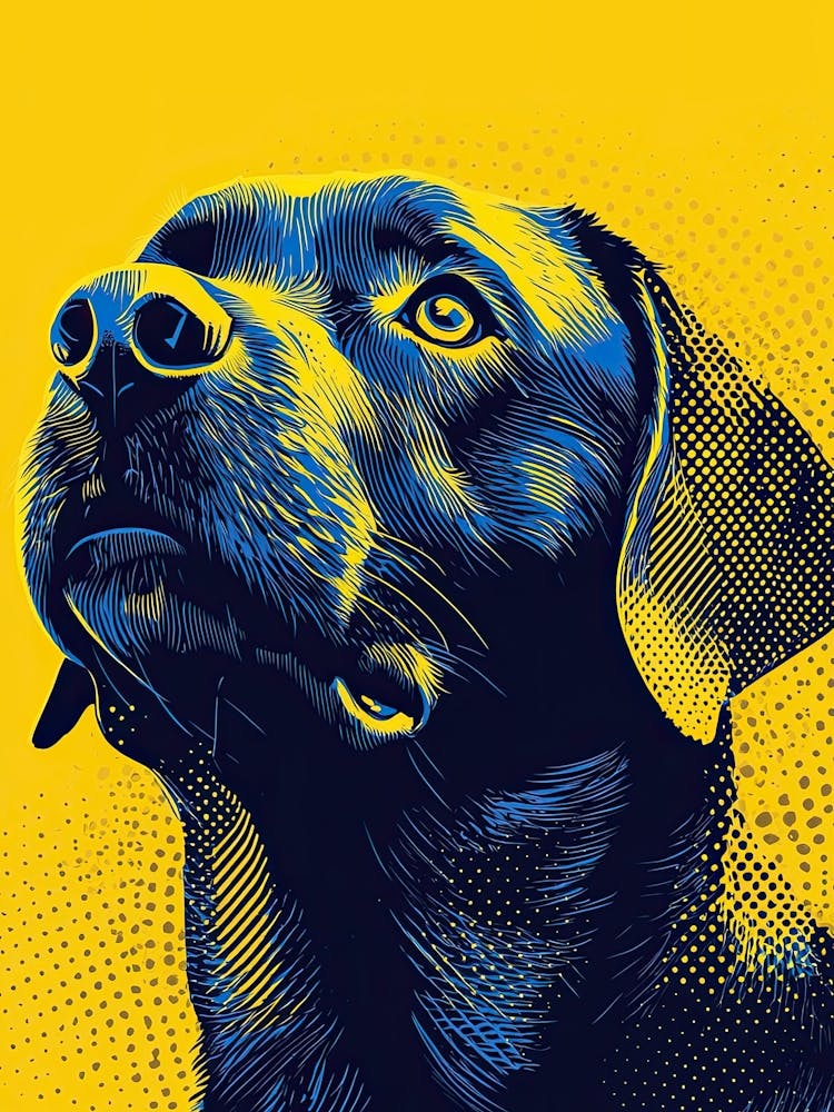 Pop Art Labrador Retriever Bold Yellow And Cobalt 9