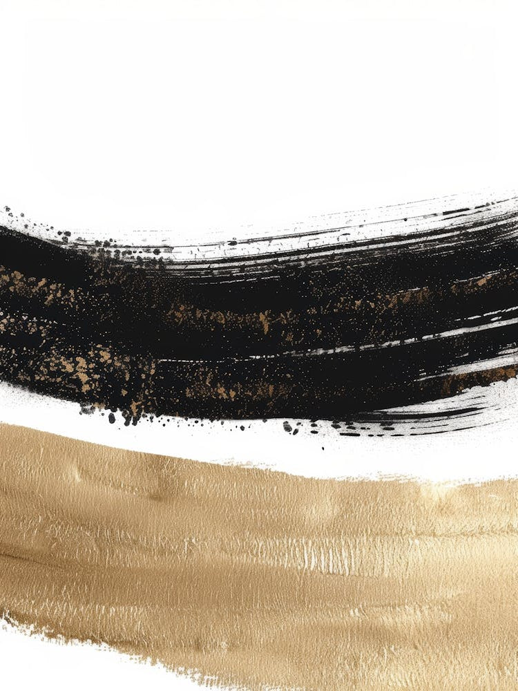 Gold And Black Brush Strokes 14