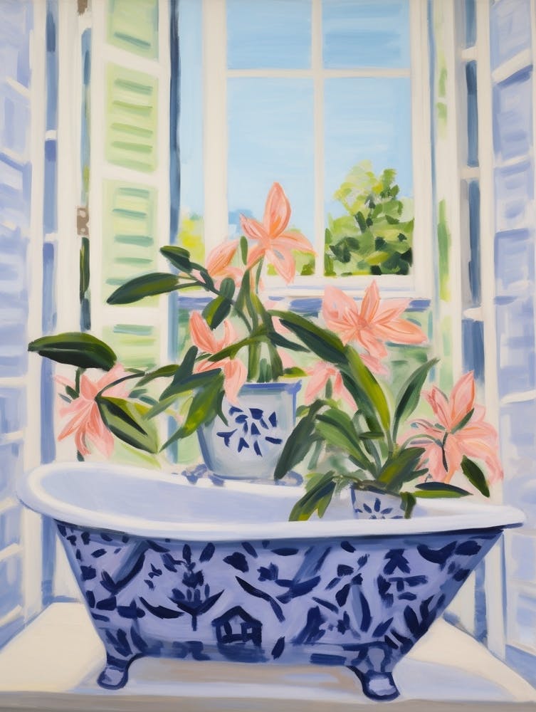 A Bathtube Full Lily In A Bathroom 3