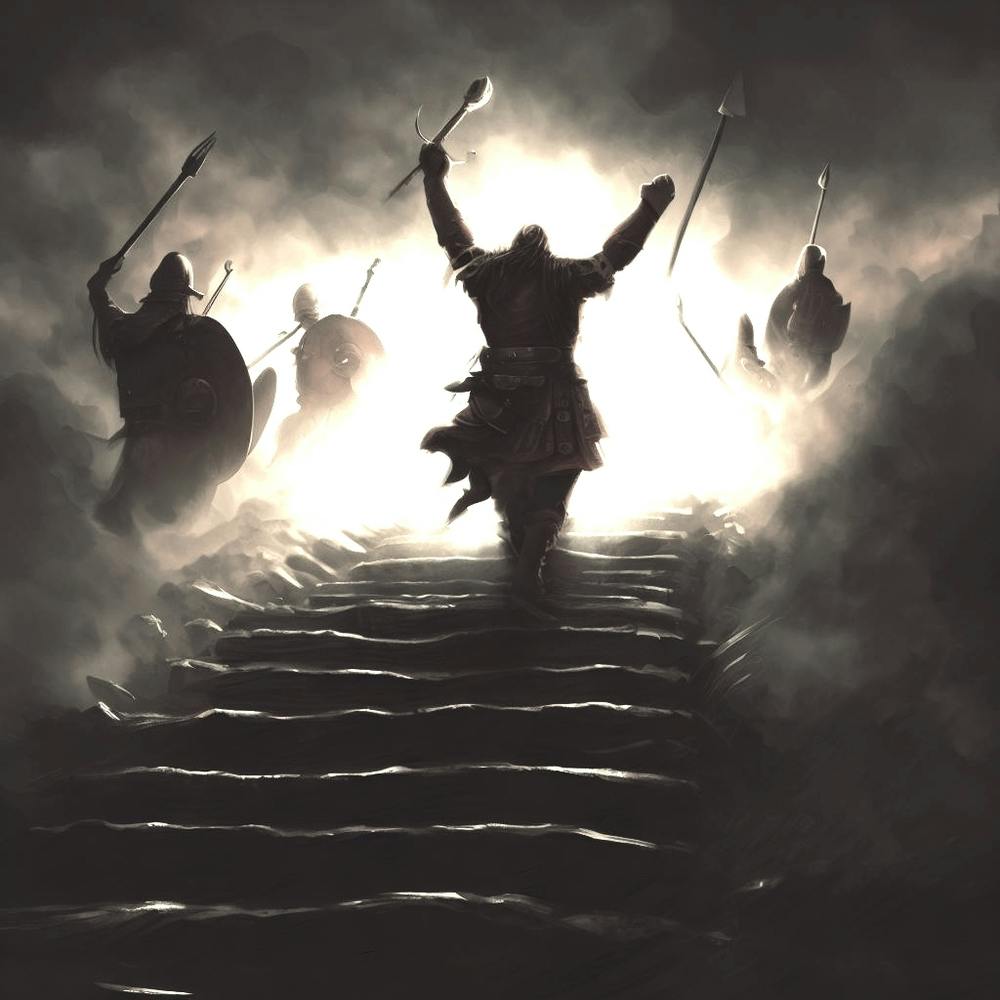 Vikings Ascending After Battle