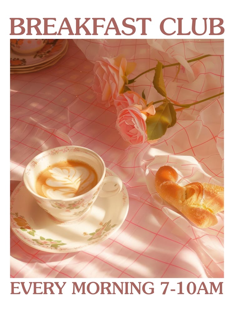 Breakfast Club Yogurt, Coffee And Bread 1