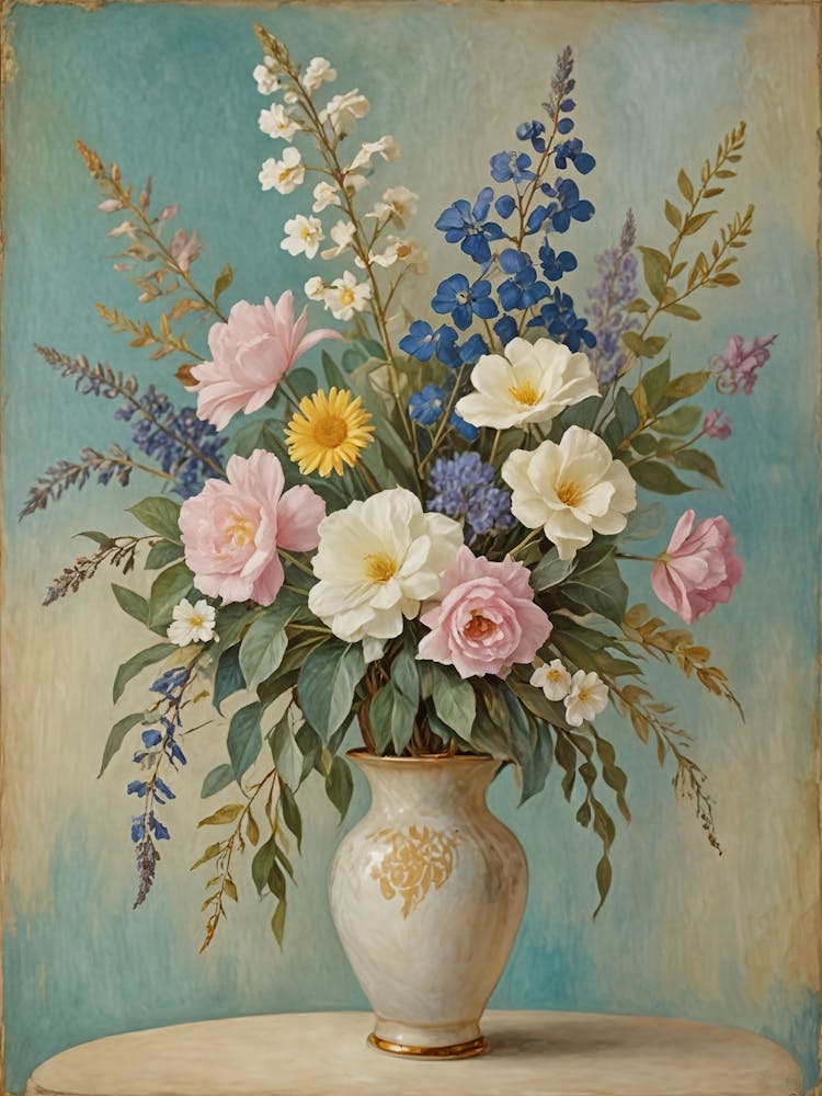 Vintage Flowers In A Vase no2