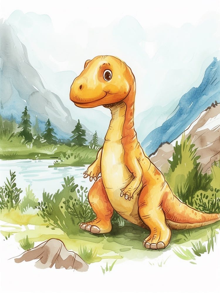 Cute Cartoon Iguanodon Dinosaur 2