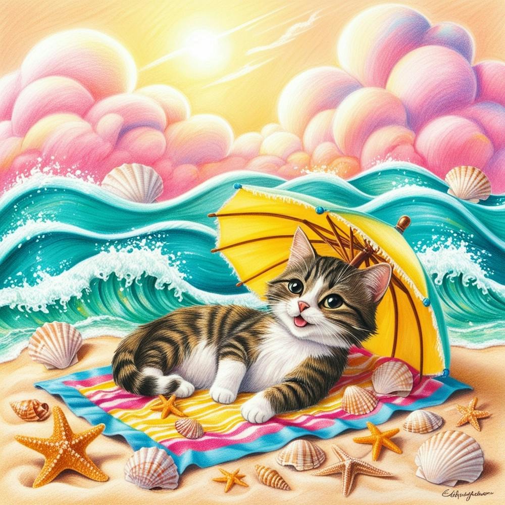 Kitten At The Beach
