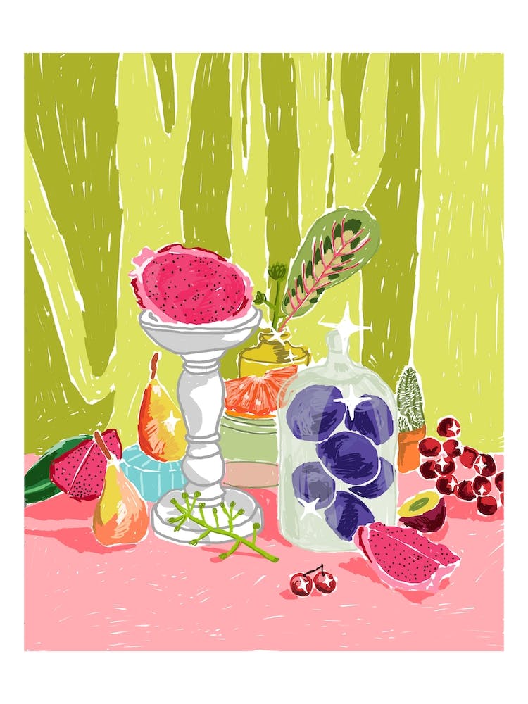 Pink And Green Still Life