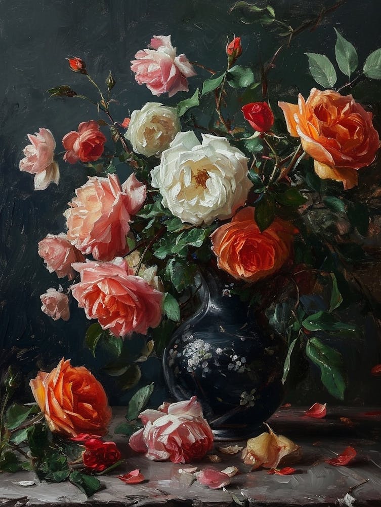 Baroque Floral Still Life Rose 4