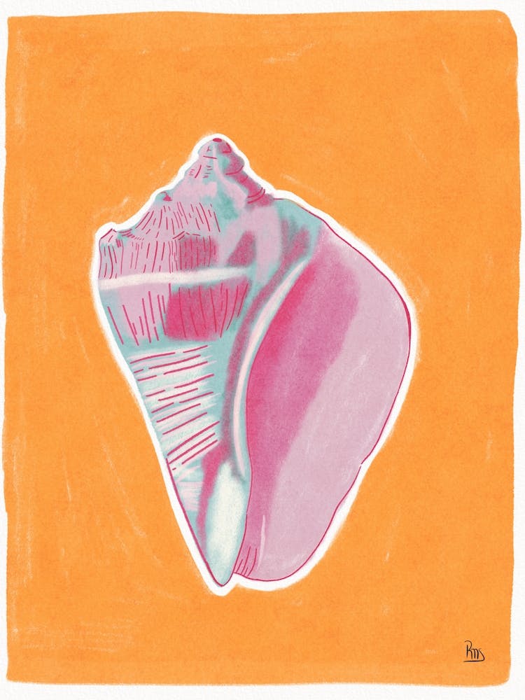 Oil Pastel Effect Sea Shell