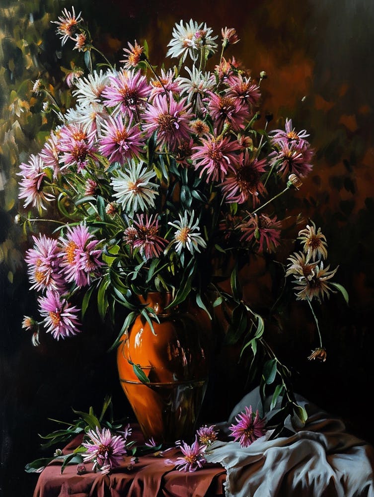 Baroque Floral Still Life Asters 8