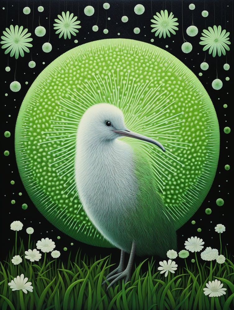 Ohara Koson Inspired Bird Painting Kiwi 2