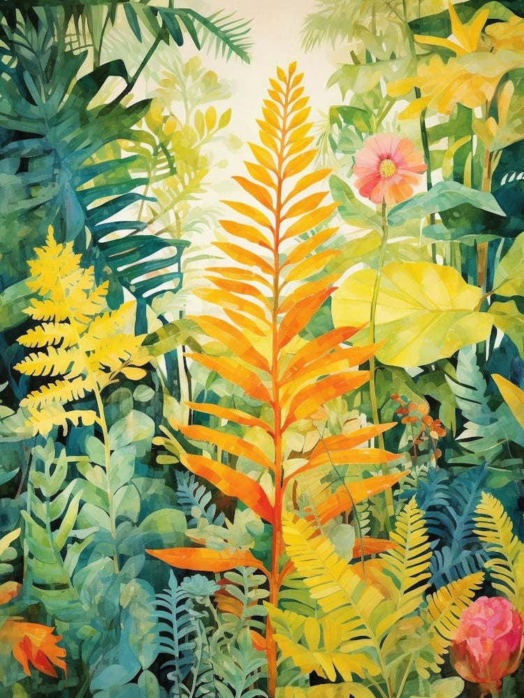 Tropical Plant Painting Boston Fern 4