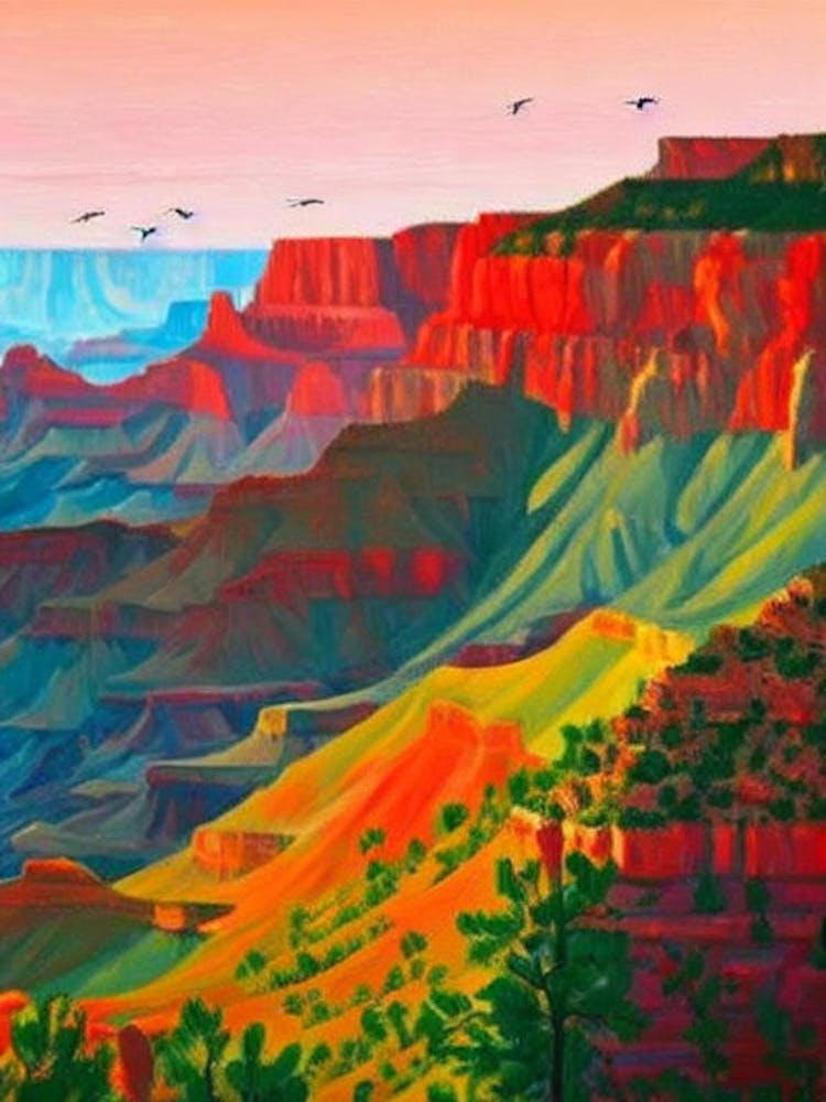 Grand Canyon National Park United States Of America Abstract Colourful