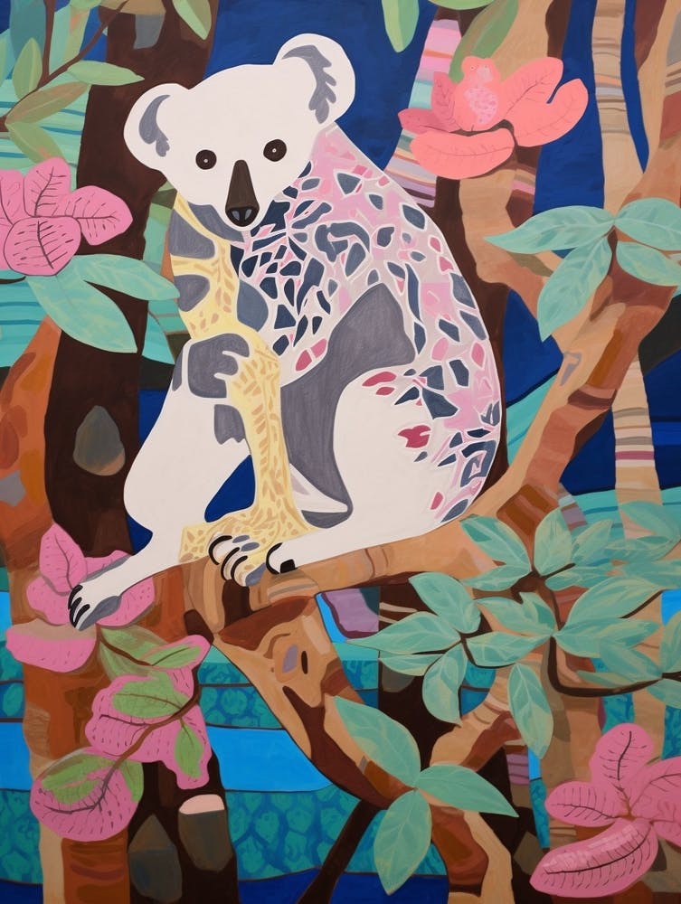 Maximalist Animal Painting Koala 3