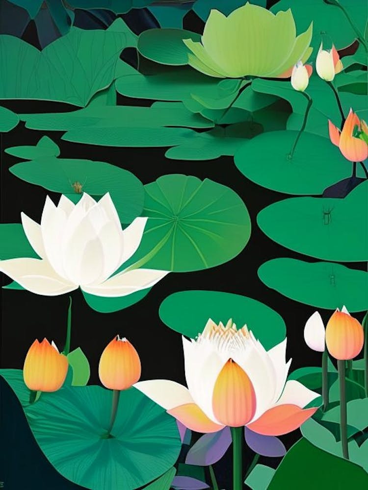 Lotus Flowers In Garden Fauvism Matisse 1