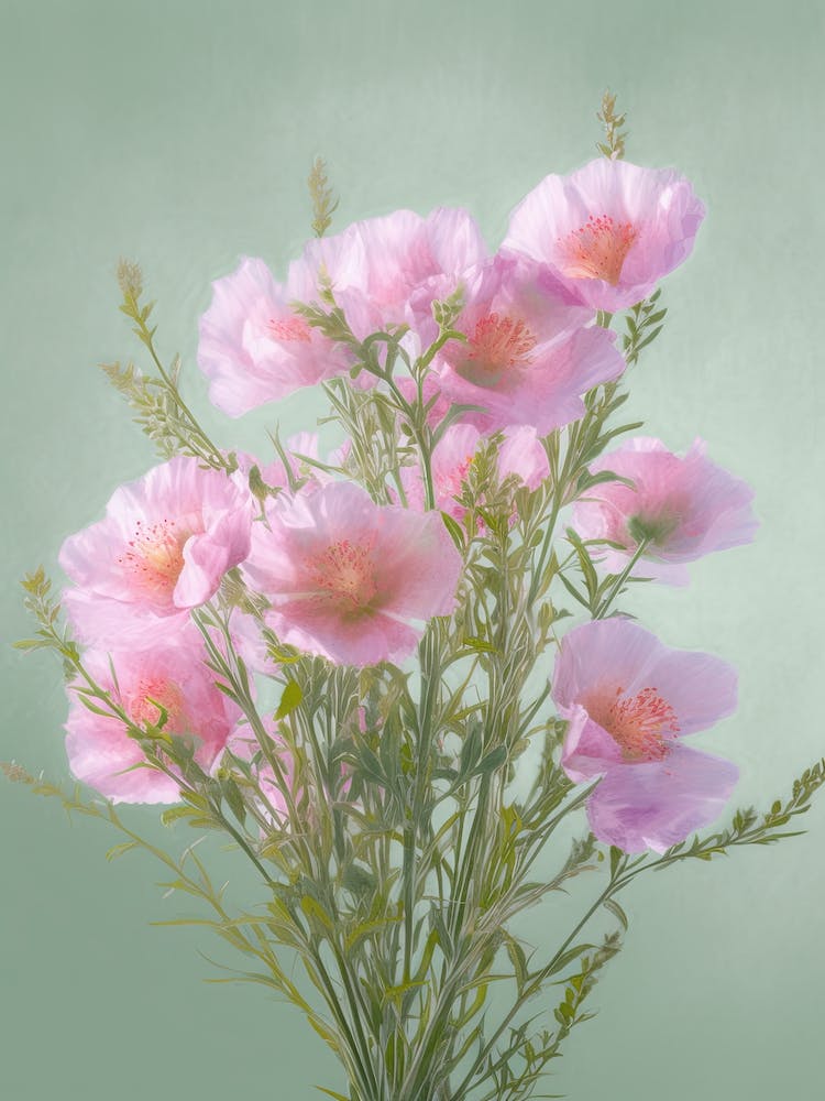 Heather Flowers Acrylic Painting In Pastel Colours 4
