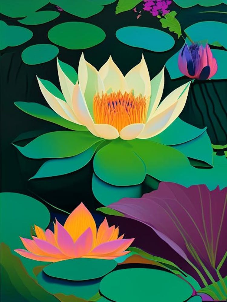 Lotus Flower In Garden Fauvism Matisse 2