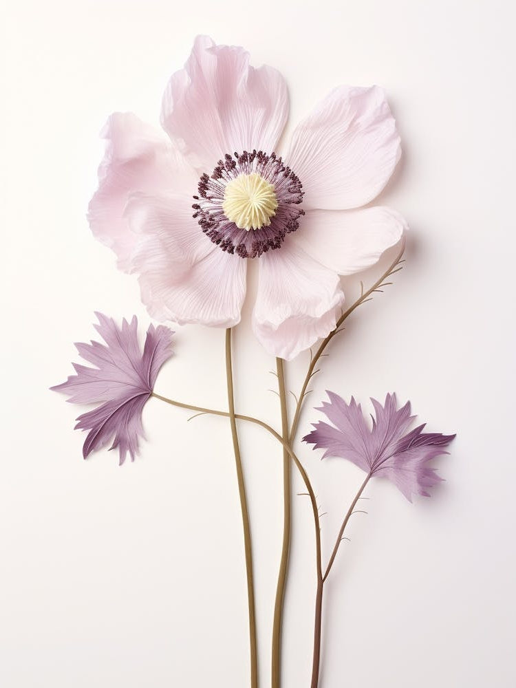 Pressed Flower Botanical Art Anemone 2