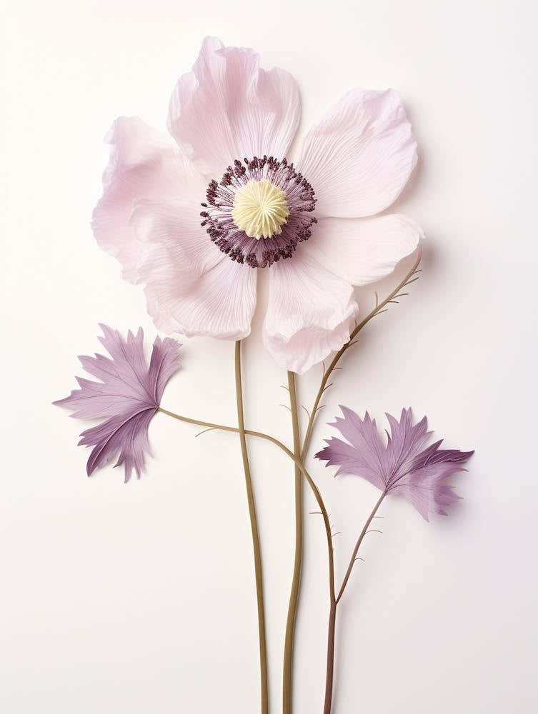Pressed Flower Botanical Art Anemone 2