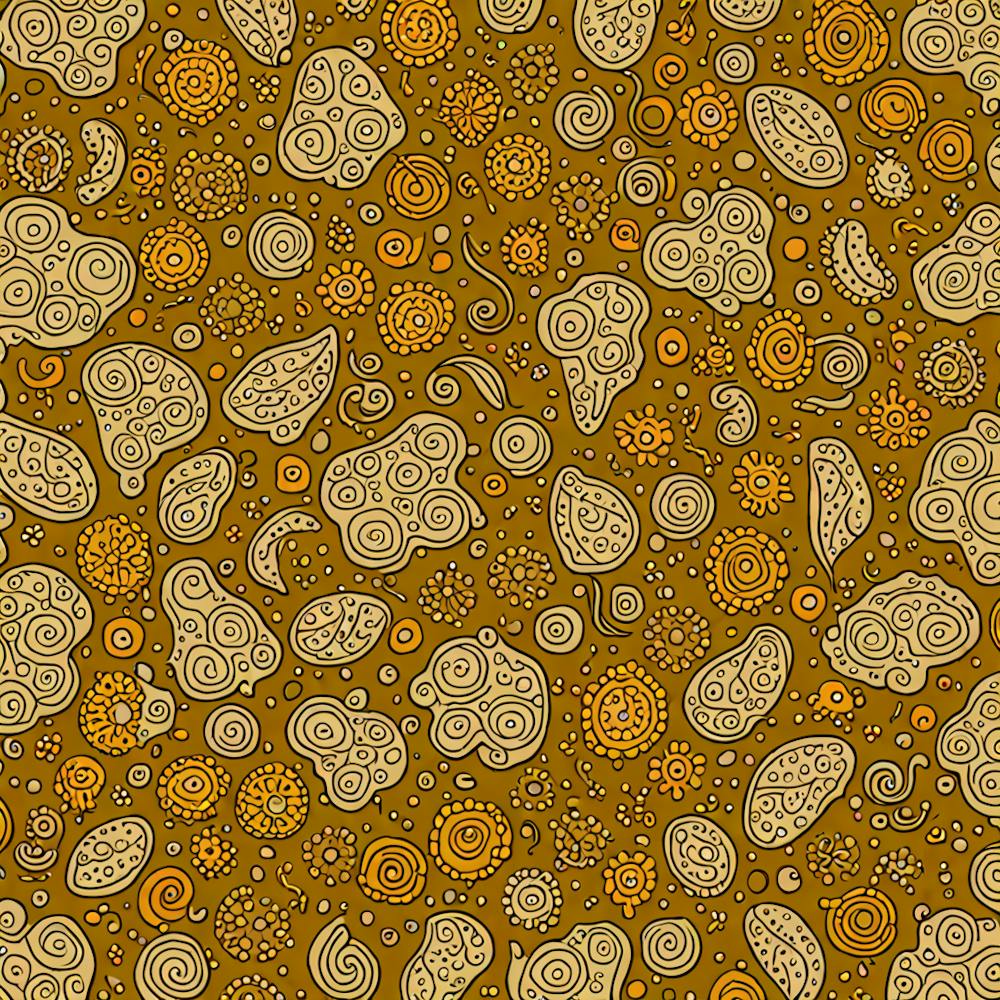 A Pattern Featuring Amoeba Like Blobs Shapes With Edges, Flat Art, 124