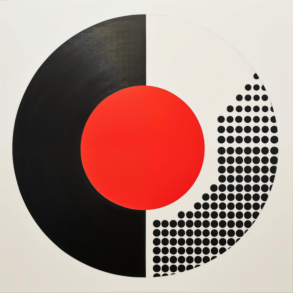 Abstract geometry - Black And Red Circle