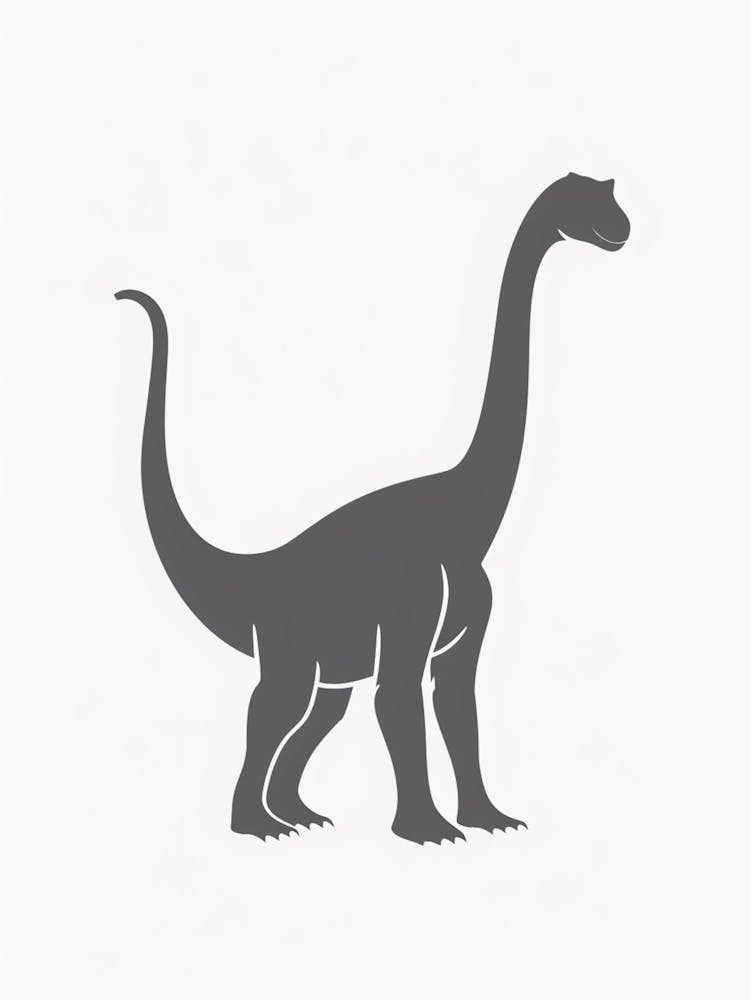 Grey Brontosaurus Silhouette