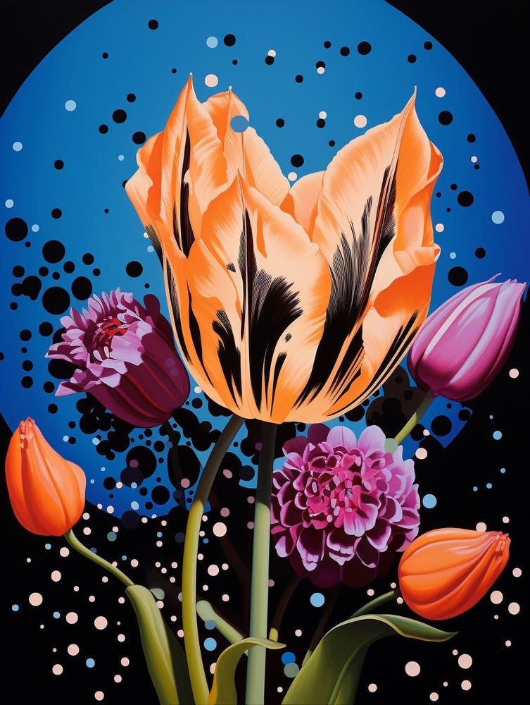 Surreal Florals Tulip 3 Flower Painting