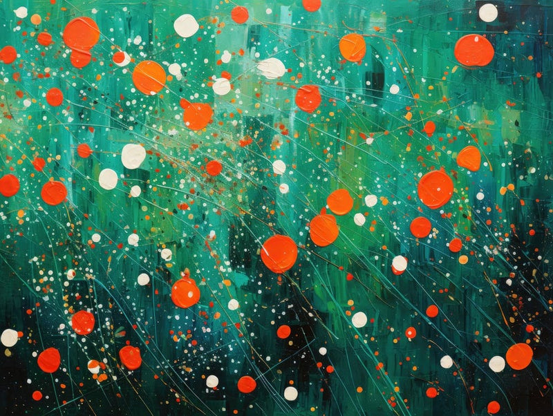 Abstract Painting, Acrylic On Canvas, Green Color
