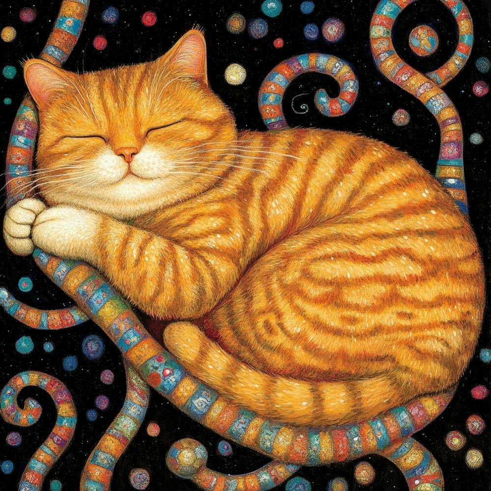 Sleeping Cat Art