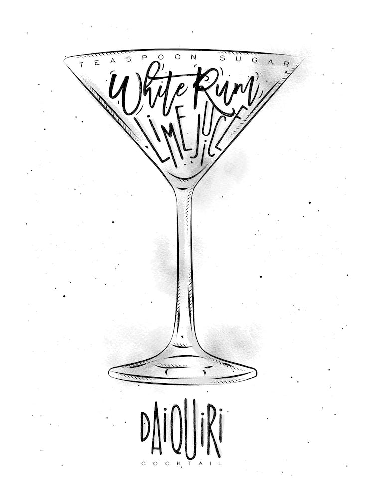 Daiquiri Cocktail White Background