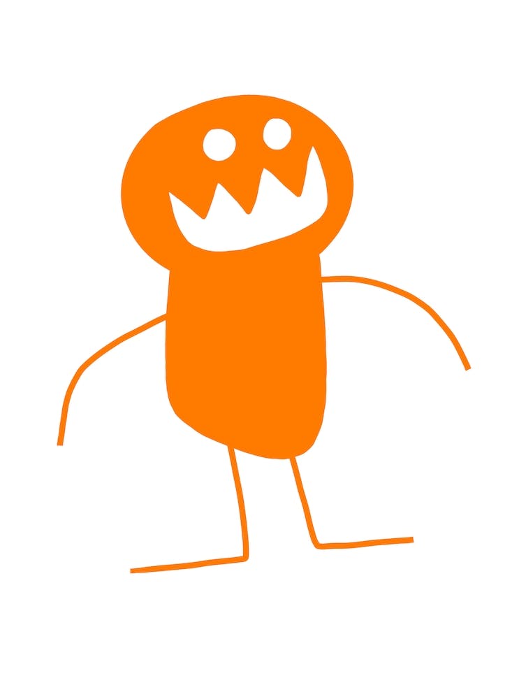 Monstre Mascotte Orange pour Enfants