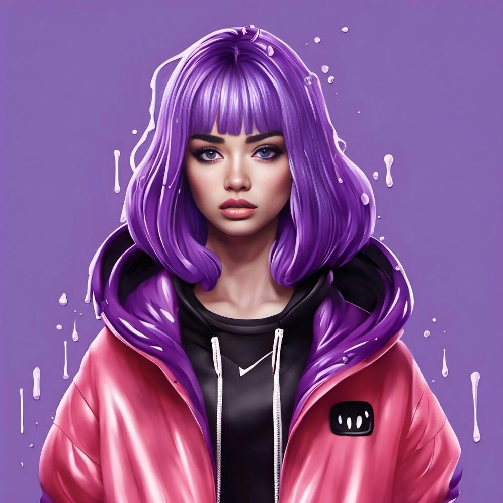 Girl With Purple Hair