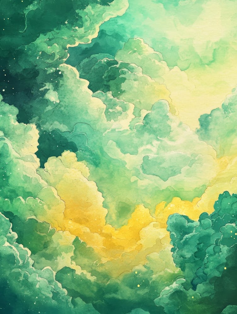 Watercolor Clouds Background 2
