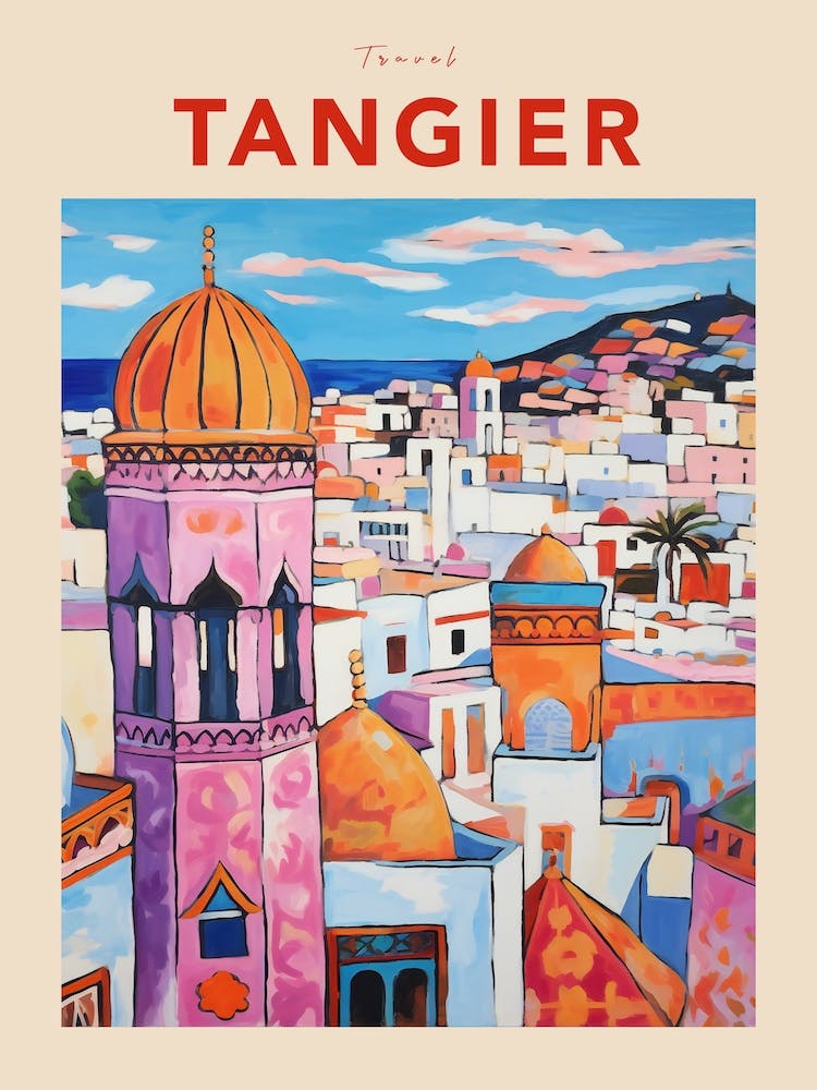 Tangier Morocco 6 Fauvist Travel Poster