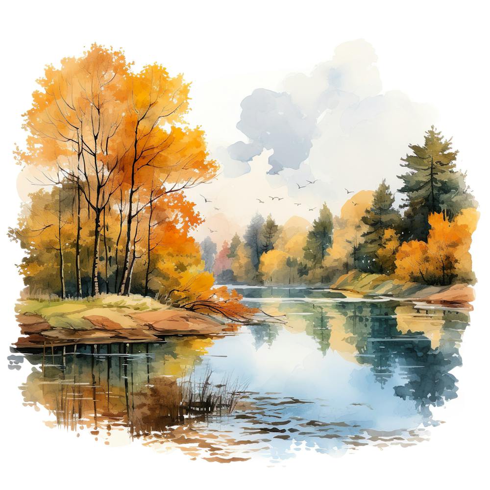 Watercolor Autumn Landscape 71