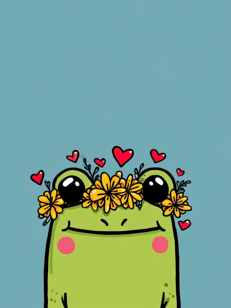 Frog With Flowers 1